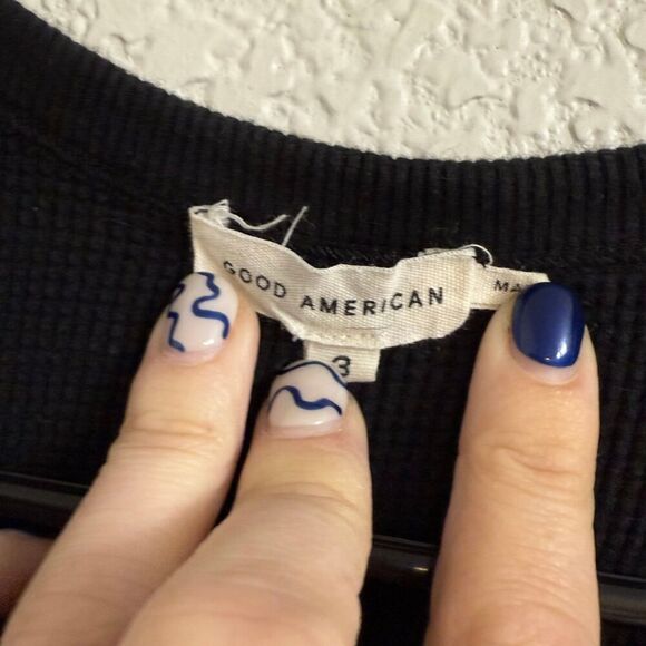 Good American Thermal Tank Top in Black Size 3 (Large) - Picture 3 of 4